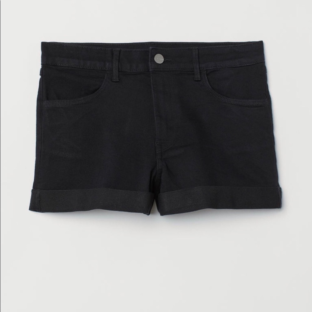 H & M Black Denim Shorts